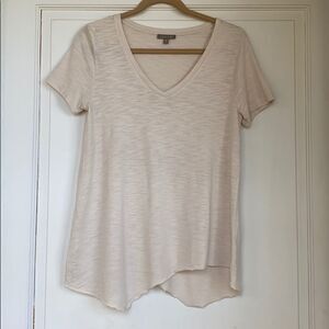 Asymmetrical Hem V Neck T shirt By Lilla P